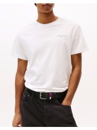 tommy jeans tjm slim linear chest tee ext dm0dm21780-ybl offwhite