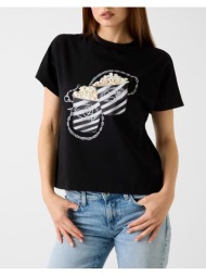 guess ss cn popcorn tee μπλουζα γυναικειο w6ri28i3z14-jblk black