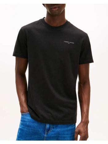 tommy jeans tjm slim linear chest tee ext dm0dm21780-bds
