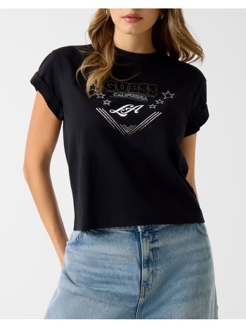 guess ss cn la stars tee μπλουζα γυναικειο w6ri30i3z14-jblk