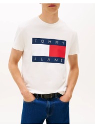 tommy jeans tjm reg big flag ss tee ext dm0dm22645-ybh offwhite