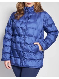 parabita μπουφάν αδιάβροχο καπιτονέ με ψηλό γιακά και colorblock εσωτερικό 012610709504-003 blue