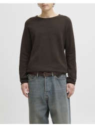 jack&jones πλεκτο jjehill knit crew neck noos πλεκτο 12157321-deliciosotwist brown