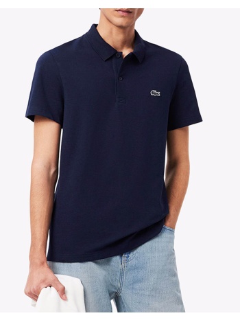 lacoste μπλουζα πολο κμ polo ss 3dh5522-166 navyblue