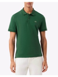 lacoste μπλουζα κμ short sleeved ribbed collar shirt 3dh2050-132 green