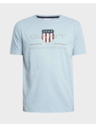 gant μπλουζα κμ reg archive shield ss t-shirt 3g2003199-457 lightblue