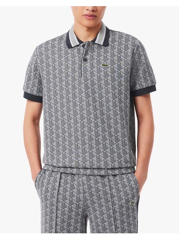 lacoste μπλουζα πολο κμ polo ss 3dh1417-41i gray