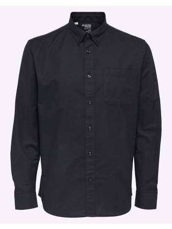 selected slhregrick-ox shirt ls noos 16077359-black black