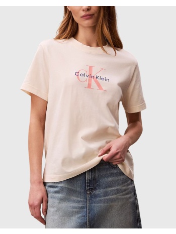 calvin klein jeans hr ss clssc mnlg cnc lv047b865g-f7j cream