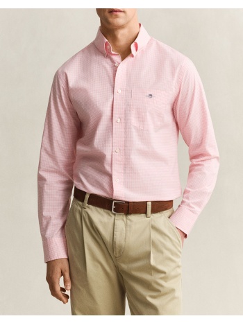 gant υποκαμισο μμ reg classic poplin gingham shirt
