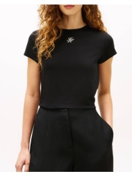 tommy hilfiger th script slim ss tee ww0ww48710-bds black