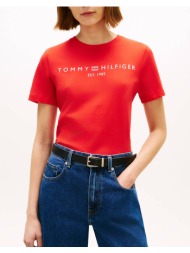 tommy hilfiger reg corp logo c-nk ss ww0ww40276-sne red