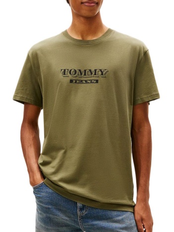 tommy jeans tjm reg bills font ss tee ext dm0dm22322-gy1