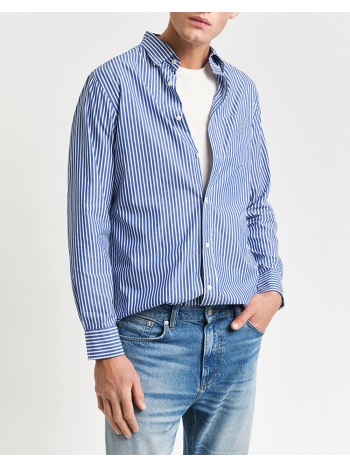 gant υποκαμισο μμ reg poplin stripe shirt 3g3000130-436 blue