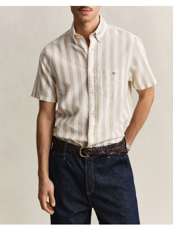 gant υποκαμισο κμ reg cotton linen stripe ss shirt