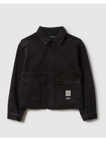 ovs denim jacket 2557008-dark grey black