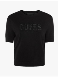 guess ss cn norah logo swtr πλεκτο γυναικειο w6rr47z2nq2-jblk black