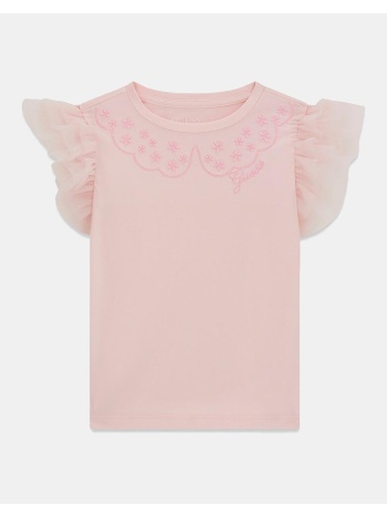 guess ss t-shirt w/mesh frill μπλουζα παιδικο girl