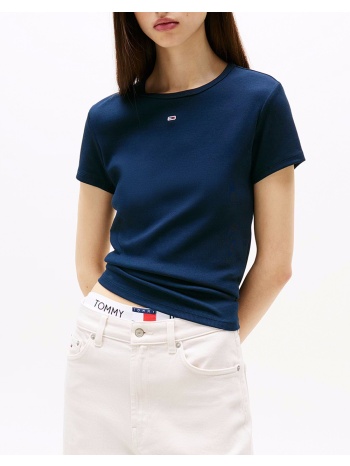 tommy jeans tjw slim essential rib ss ext dw0dw17383-c1g