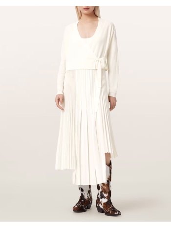all saints lucille dress w215de-chalk white offwhite