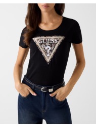 guess ss cn leo triangle tee μπλουζα γυναικειο w6ri32j1314-jblk black