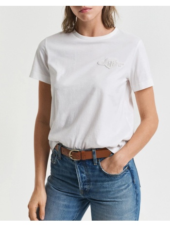 gant μπλουζα κμ reg tonal shield ss t-shirt 3gw4202589-110