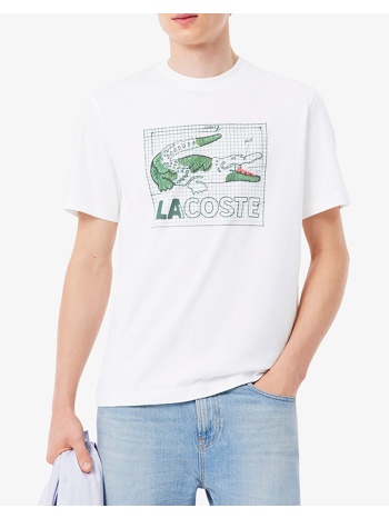 lacoste μπλουζα κμ tee-shirt ss 3th1446-001 white