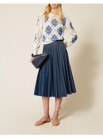 twinset φουστα 261tp2350-01611 denimblue