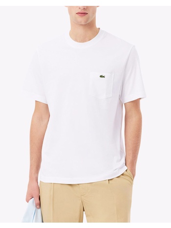 lacoste μπλουζα κμ tee-shirt 3th2827-001 white