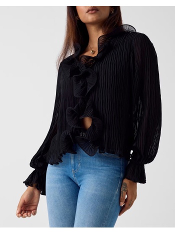 guess ls faye top πουκαμισο γυναικειο w6rh31wi342-jblk black