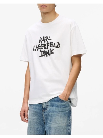karl lagerfeld jeans klj reg ss graffiti tee b1m17065-100