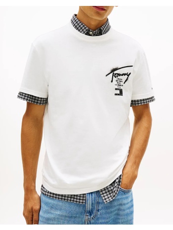 tommy jeans tjm reg city sign ss tee ext dm0dm22553-ybl