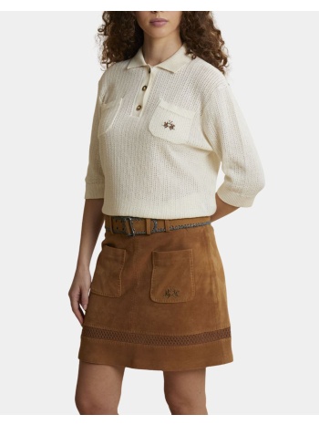 la martina μπλουζα πλεκτη κμ woman polo sweater cotton yarn