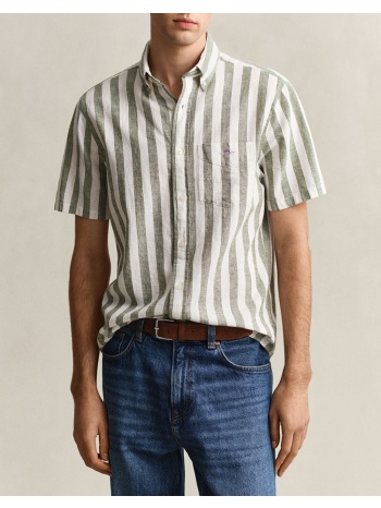 gant υποκαμισο κμ reg cotton linen stripe ss shirt
