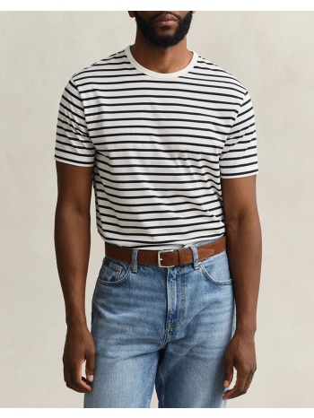 gant μπλουζα κμ pima stripe ss tshirt 3g2003412-113 offwhite