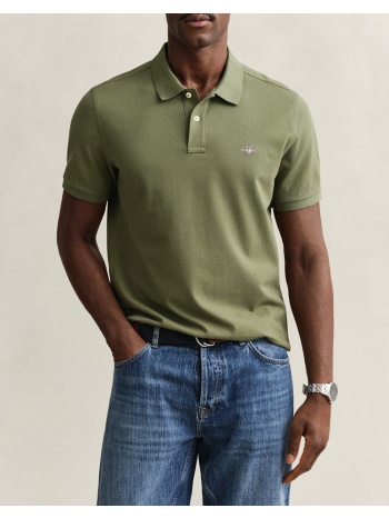 gant μπλουζα κμ reg shield ss pique polo 3g2210-1-379 olive
