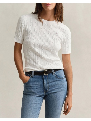 gant πουλοβερ κμ stretch cotton cable ss c-neck