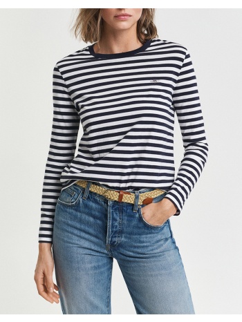 gant μπλουζα μμ reg striped shield ls t-shirt