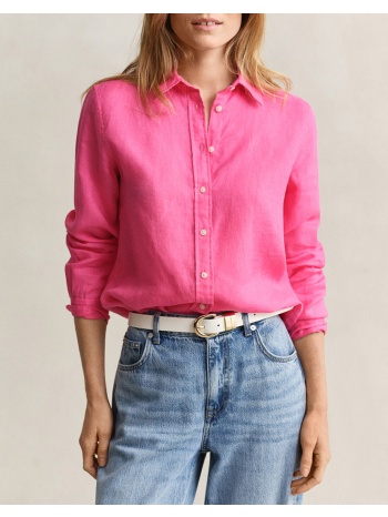 gant υποκαμισο μμ reg linen ls shirt 3gw4300620-661 fuchsia