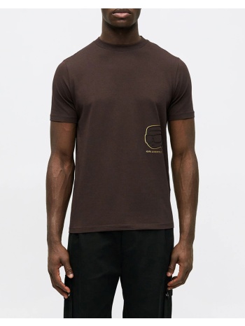karl lagerfeld t-shirt crewneck 755035-561235-490 darkbrown