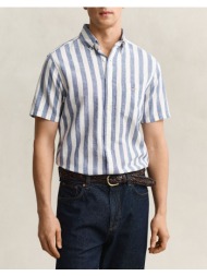 gant υποκαμισο κμ reg cotton linen stripe ss shirt 3g3260020-442 blue