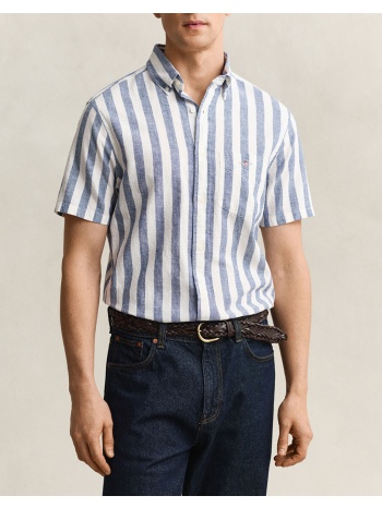 gant υποκαμισο κμ reg cotton linen stripe ss shirt