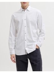 jack&jones jjhenry slub detail shirt ls 12289197-bright white white