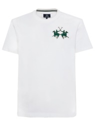la martina μπλουζα t-shirt κμ man t-shirt s/sleeve cotton he 3lmmcr008-00001 white