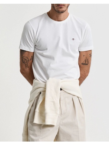 gant μπλουζα κμ slim pique ss t-shirt 3g2013033-113 offwhite