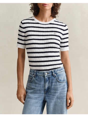 gant πουλοβερ κμ stretch cotton cable stripe ss