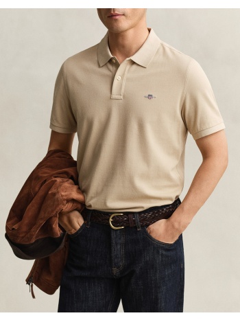 gant μπλουζα κμ reg shield ss pique polo 3g2210-1-200 biege