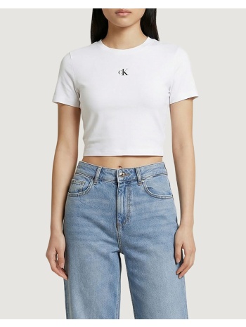 calvin klein jeans a - ss logo cropped tee lv047ab213-yaf