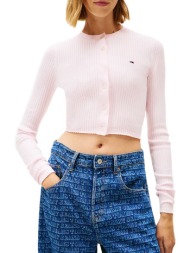 tommy jeans tjw cropped rib cardigan dw0dw22023-tog lightpink