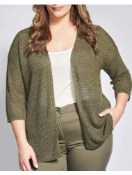 parabita πλεκτή λούρεξ ζακέτα χωρίς κούμπωμα 012610709644-023 khaki